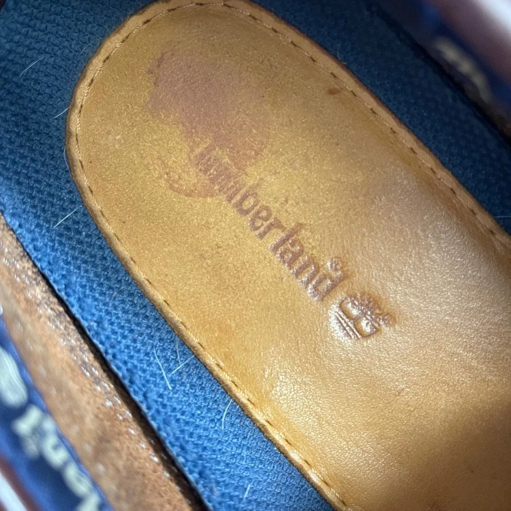 Timberland 55596 Brown Leather Boat Shoes Moc Toe Loafers Slip On Men's 12 M
